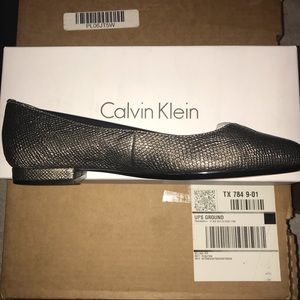 Calvin Klein Snake Skin Flats